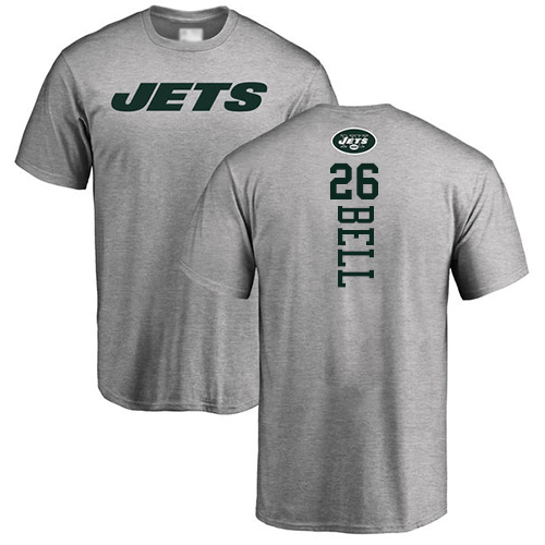 New York Jets Men Ash LeVeon Bell Backer NFL Football #26 T Shirt->nfl t-shirts->Sports Accessory
